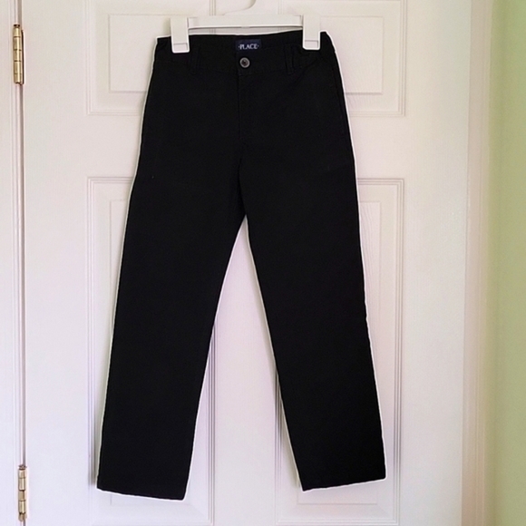 Children's PLACE Boy's uniform stretch Chino pants - black, size 7 - Picture 1 of 8